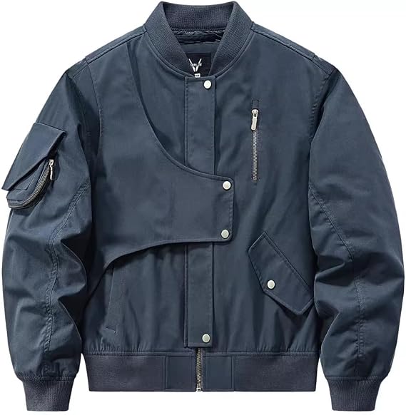 Varsity Jackets Men Bomber Jackets Techwear Multiple Pockets Cargo Coat Male Jacket Patchwork