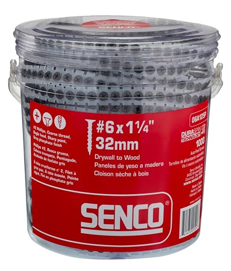 SENCO DuraSpin #6x1-1/4 Collated Drywall to Wood Screw (06A125P) 1,000 Ct.