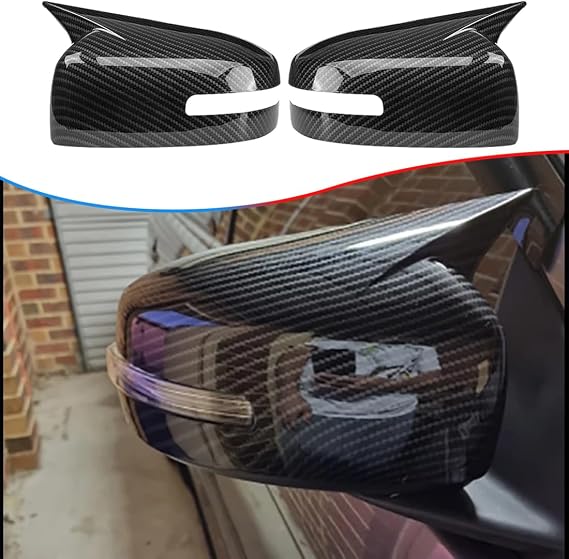 MUXEE Side Mirror Cover, for Mitsubishi Lancer Evolution 2015 2016 2017 2PCS Turn Signal housing Cover car Accessories-Carbon Fiber.(NOT FIT Mitsubishi Lancer)