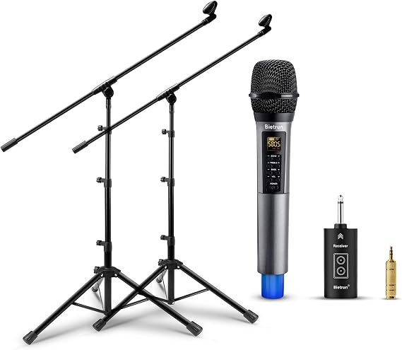 Bietrun WXM09A with 2 Pack Mic Stand