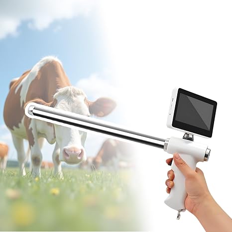 Artificial Insemination Gun with Camera, Visual Endoscope Insemination Kit, Heated Probe, Rotating Screen for Cattle, Horse, Sheep and Livestock(Cow)