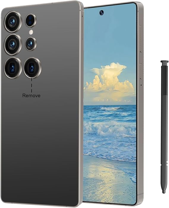 I26 Ultra Unlocked Cell Phone,12+512GB 5G Unlocked Phone, 6.99" HD Screen Smartphone Built in Pen Android 14 Battery 7000mAh, Dual SIM/Face ID/Fingerprint Lock,Black