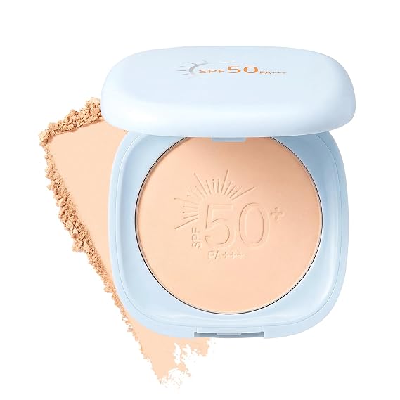 4-in-1 Pressed Powder SPF 50 PA+++Powder Foundation,Setting Powder,Powder Sunscreen&Concealer in One,Oil-Control Lightweight Matte Finish Face Powder,Long-Lasting,Non-Sticky