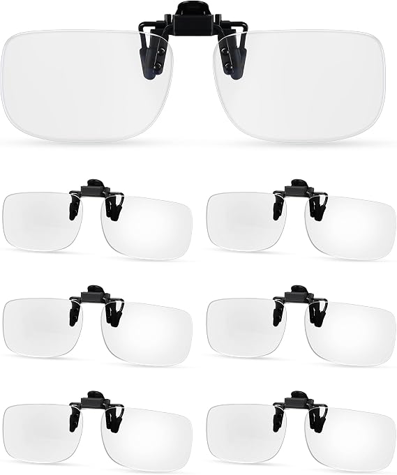 Copkim 6 Pairs Clip-On Reading Glasses, Flip-Up Blue Light Blocking