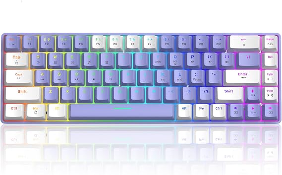 LexonElec T8 60% Wired Mechanical Gaming Keyboard, Blue Switch, 68 Keys