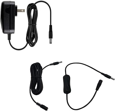 MyVolts 12V Power Supply Adaptor Compatible with Musical Fidelity V90-DAC, MX-VYNL. LPS DAC - US Plug - with Extension and Inline Switch