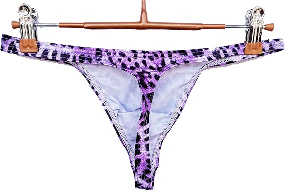 Faringoto Men's Leopard Thong Underwear Bikini Low Rise Brief
