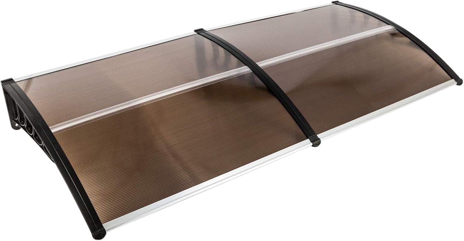 VERYKE 40 x 80 Door Awning with Overhead Door Cover, Brown, Modern Style, UV & Rain Snow Protection, Easy Assembly & Installation, Suitable for Homeowners & Businesses