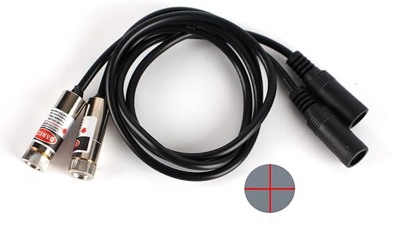 650nm red line laser module industrial laser module adjustable focus line length 19.7 DC plug diameter 12mm (12mm-cross-2pack)