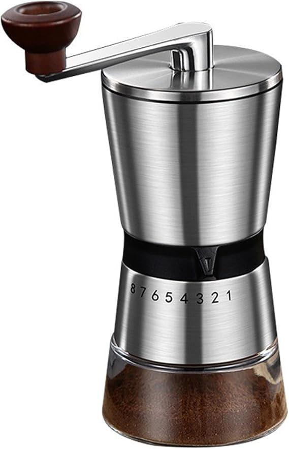Manual Coffee Grinder Capacity 185g with 36MM Ceramic Grinding Conical Burr - External 8-Speed Adjustable Setting,French Press Coffee for Hand Grinder Gift