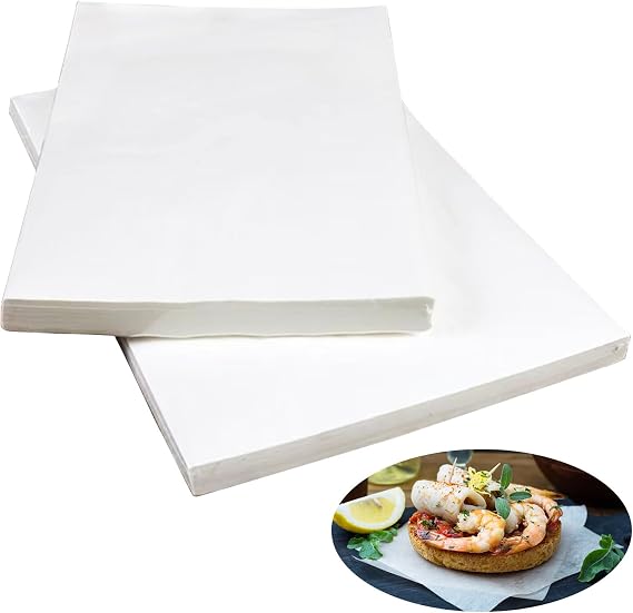 100pcs Greaseproof Paper Sheets 20x30 cm Baking Paper Sheets Non-Stick Parchment Paper Squares for Baking, Cooking, and Roasting, White