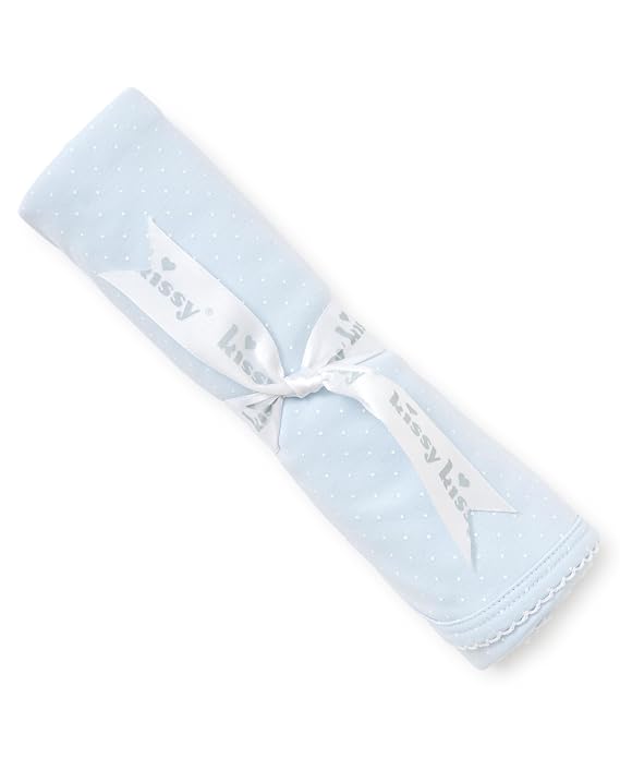 kissy kissy Baby Boys New Kissy Dots Print Blanket, Light Blue/White, One Size