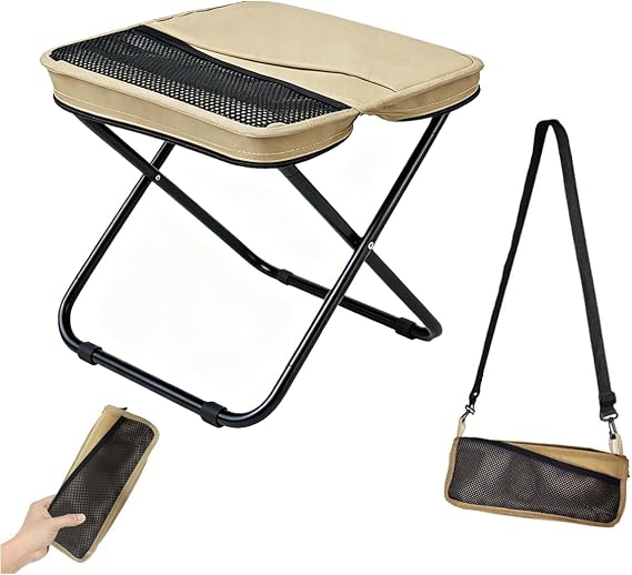 Multi-use Lightweight Camping Stool with Side Pocket, Max 300 lbs Load