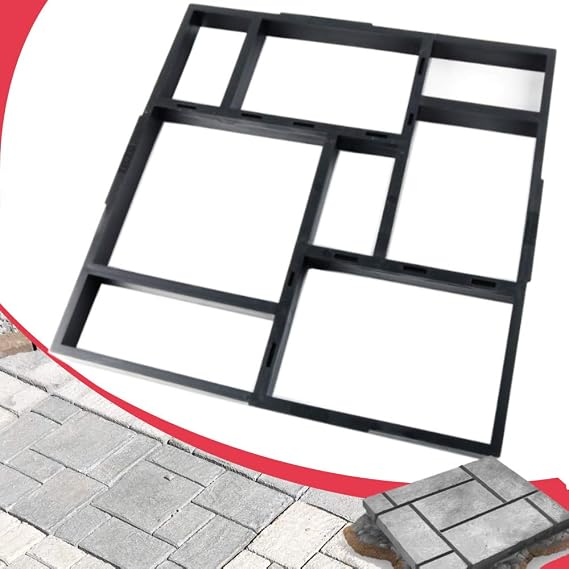 Anothera 20"x20"x1.8" Plus Size Walk Maker Reusable Concrete Path Maker Molds Stepping Stone Paver Lawn Patio Yard Garden DIY Walkway Pavement Paving Moulds (8-Grid)