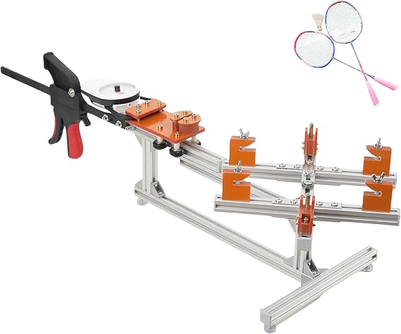 Manual String Machine for Badminton, DIY Racket Frame Threader with Tools, Dedicated Badminton String Machine, Tennis Racket String Machine, Handle String Machine, Badminton Tennis String Machine Single Machine + Economical Tool Kit