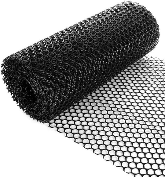 TORIS Plastic Chicken Wire Mesh Hexagonal Plastic Poultry Netting Extruded Plastic Chicken Wire Fence PVC Coated Plastic Poultry Netting (0.4m*4m=1.3ftX13.1ft, Black)