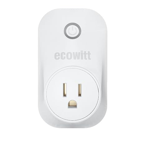 ECOWITT WittSwitch AC1100 Smart Outlet Switch, Need to Pair with IoT Wi-Fi Gateway(GW2000/GW1200), 4 Operation Modes, APP Control, American Plug, 915 MHz