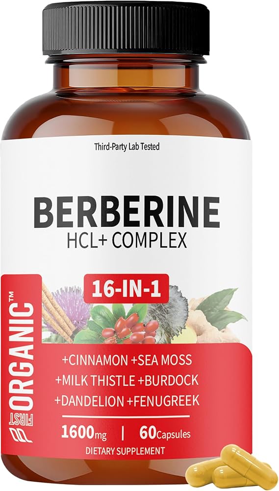 Premium Berberine Complex | Multi-Ingredient Botanical Blend with Cinnamon, Milk Thistle, NAC & Zinc | Daily Plant-Based Formula | Third-Party Lab Tested, 60 Capsules