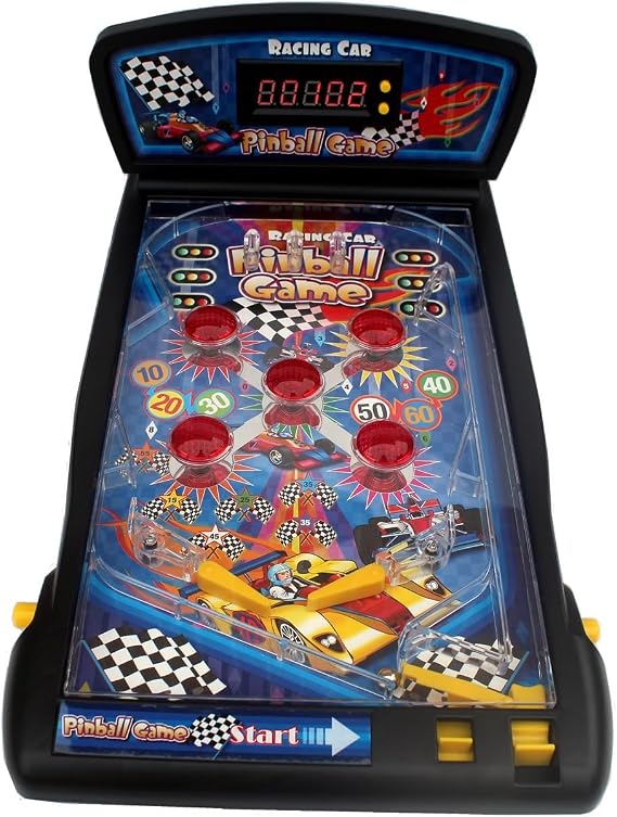 Racing Car Pinball Machine, Tabletop Arcade Toy for Age 8+