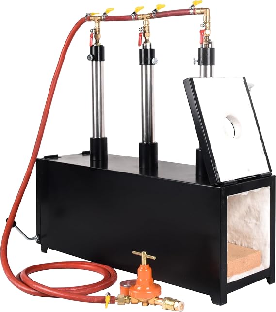 Forge Furnace with Three Burners, Large Capacity, Square Propane Forges for Blacksmithing with 2 doors, Suitable for Artist Hobby Beginner Friendly DIY Knife Making Tool Farriers Furnace