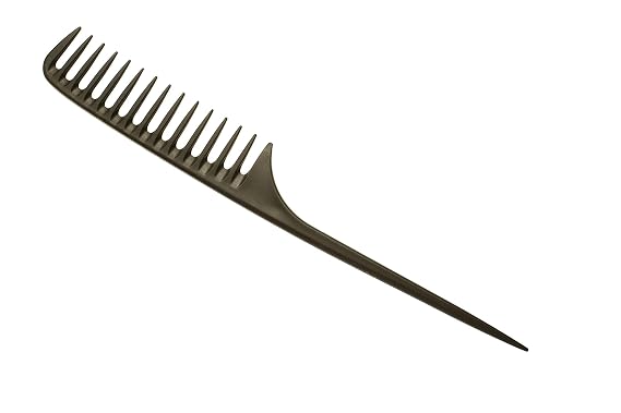 Carbon Wide Tooth Rake Comb with Tail Child-Friendly Detangler, Natural Curl & Beach Wave Comb, Texture Styler, in-Shower & Static-Free Styling for All Hair Types