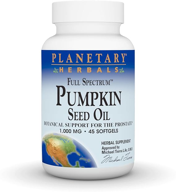 Planetary Herbals Full Spectrum Pumpkin Seed Oil, 1000 mg - 45 Softgels