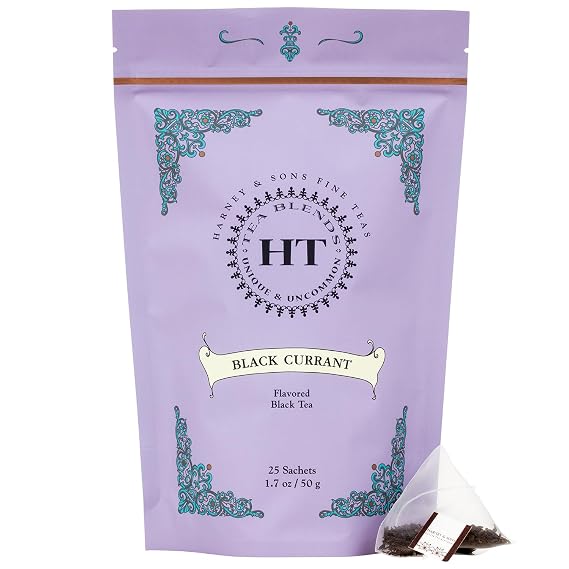 Harney & Sons Black Currant Black Tea Sachets, 25 Count