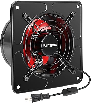 10 High Velocity Exhaust Fan for Kitchen, 1020 CFM Wall Mount Household Ventilation Fans for Workshop Attic Garage Shed Greenhouse Barn, 62W Low Consumption