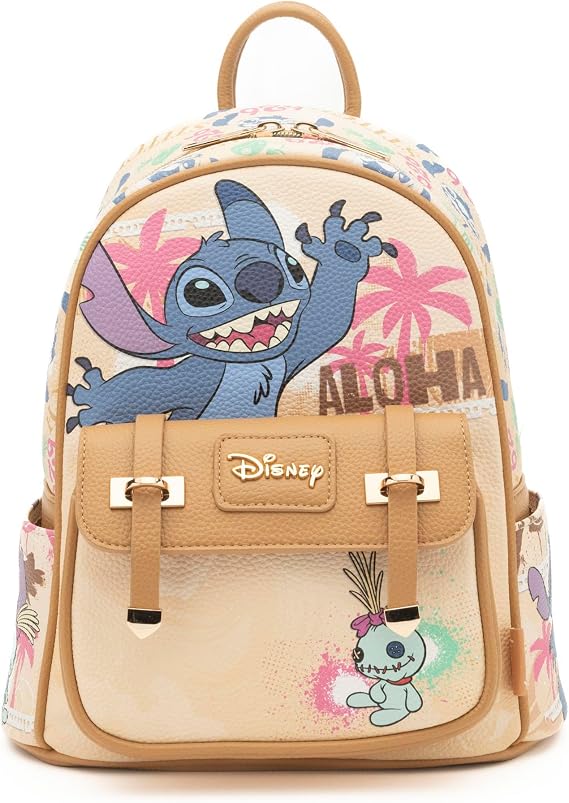 Wondapop Disney Stitch Aloha 11" Vegan Leather Fashion Mini Backpack