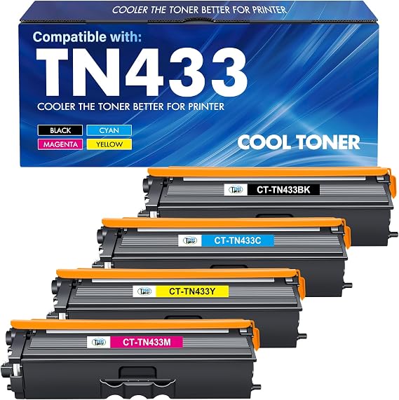 TN433 Toner Cartridge Set TN-433 TN431 MFC-l8900Cdw HL-L8360Cdw Replacement for Brother TN433 TN 433 TN-431 for Brother MFC l8900Cdw HL-L8260Cdw MFC-L8610Cdw HL-L8360Cdwt Printer Ink
