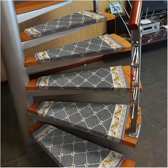 Non-Slip Stair Cushion Indoor - Spiral Staircase Tread Mat, Turn Left Stair Protectors (Color: F, Size: 60*33/12cm)