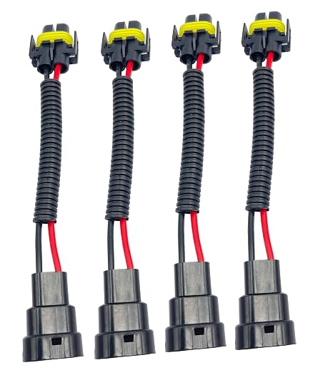 4pcs 9006 9005 to H11 H8 Retrofit Wiring Harness Plug Extension Conversion Cable Wire Connector Adapter Headlight Fog Lights Wiring Harness Plug