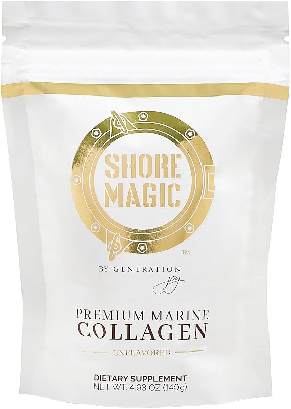 Shore Magic Premium Marine Collagen Powder, Unflavored, 14 Servings | Hydrolyzed Collagen Peptides Types I, II, III & IV, Wild-Caught Fish, Supports Skin, Hair, Nails & Joints, Kosher