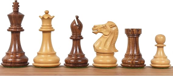 3.6" Professional Staunton Chess Pieces Only Set - Golden Rosewood - Weighted Chessmen - Chess