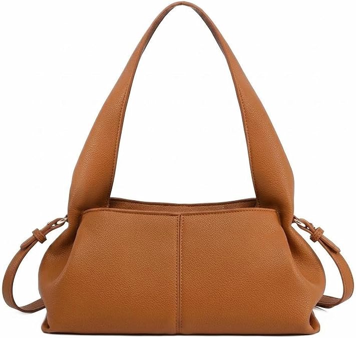 Soft Black Faux Leather Hobo Dumpling Handbag for Women - Lightweight, Versatile
