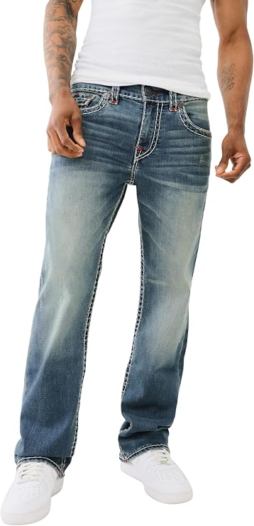 True Religion Mens Billy Super T Boot Cut Flap JeanJeans