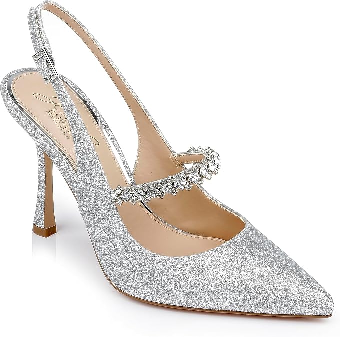 Jewel Badgley Mischka Verena Slingback Stiletto Heels