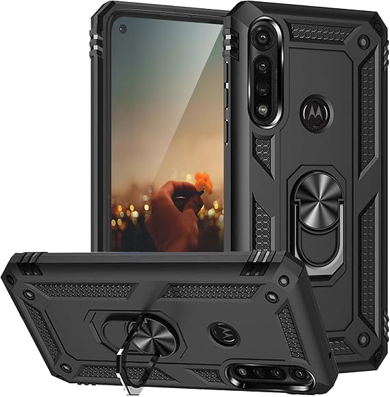 TJS Compatible with Motorola Moto G Power (2020) Phone Case (Black)