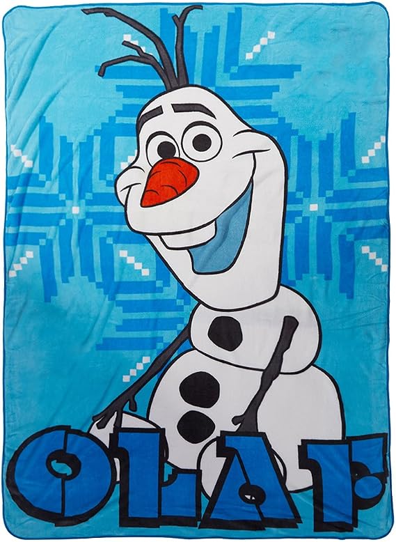 Disney 90inx62in Frozen Olaf Micro Raschel Blanket - Blue