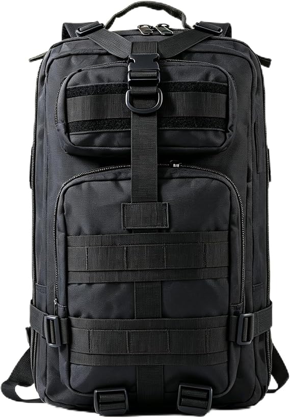 Lawaia Military Backpack 30L Tactical Rucksack for Men Women Camping Bag Waterproof Backpack Mens Hiking Backpack Gym work Bag Mens Travel Rucksack 43x24x20cm back pack (Black)