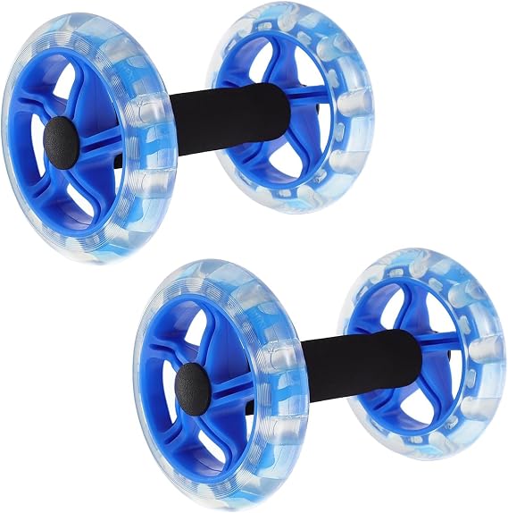 Exercise Roller Ab Exercise Abdominal Roller Wheel Dumbbell, Stable Abdominal Exercise Roller for Abs, Core Strength, Arms & Back, Portable Fitness Trainer for Men & Women