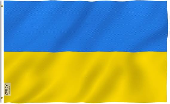 Anley Fly Breeze 3x5 Foot Ukraine Flag - Vivid Color and Fade proof - Canvas Header and Double Stitched - Ukrainian National Flags Polyester with Brass Grommets 3 X 5 Ft