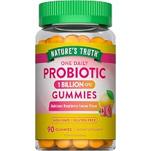 Nature's Truth Probiotic Gummies | 1 Billion CFU | 90 Count | Raspberry Lemon Flavor | Non-GMO & Gluten Free Supplement