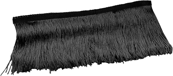 Luomorgo Chainette Fringe Trim, Black, 4" Wide, 10 Yards