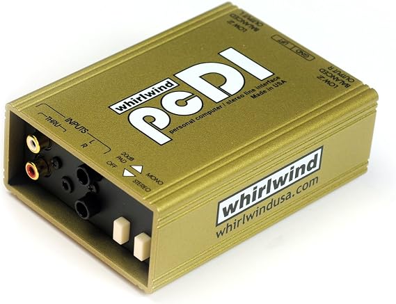 Whirlwind pcDI Direct Box for Interfacing Outputs CD Players, Sound Cards, iPod MP3 Players