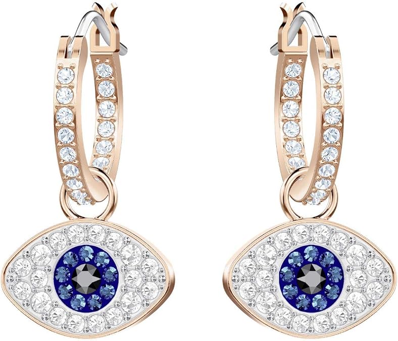 Swarovski Duo Evil Eye Hoop Pierced Earrings