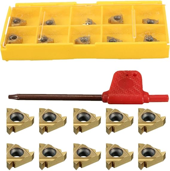 Lathe Threading Carbide Inserts:10 Pcs 11IR A60 14 Carbide Inserts for Internal Threading Holders CNC Cutting CNC Turning Tool
