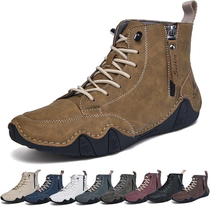 Men's Barefoot Boots, Breathable Non-Slip Barefoot Shoes, Casual Comfortable High Top Ankle Boots for Outdoor Hiking