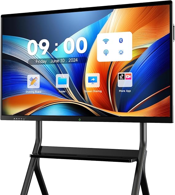 55'' Smart Board,Electronic Interactive White Board with 4K Touchscreen Display Built in UHD Camera Open App Ecosystem Digital Whiteboard for Business Office Classroom Home (55'')
