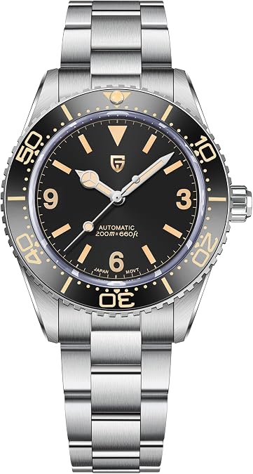 HaiQin PAGANI DESIGN Classic Men's Automatic Mechanical Watches Japanese NH35A Movement Rotatable Ceramic Bezel Waterproof Luminous Self-Winding Fashion Sports WristWatch